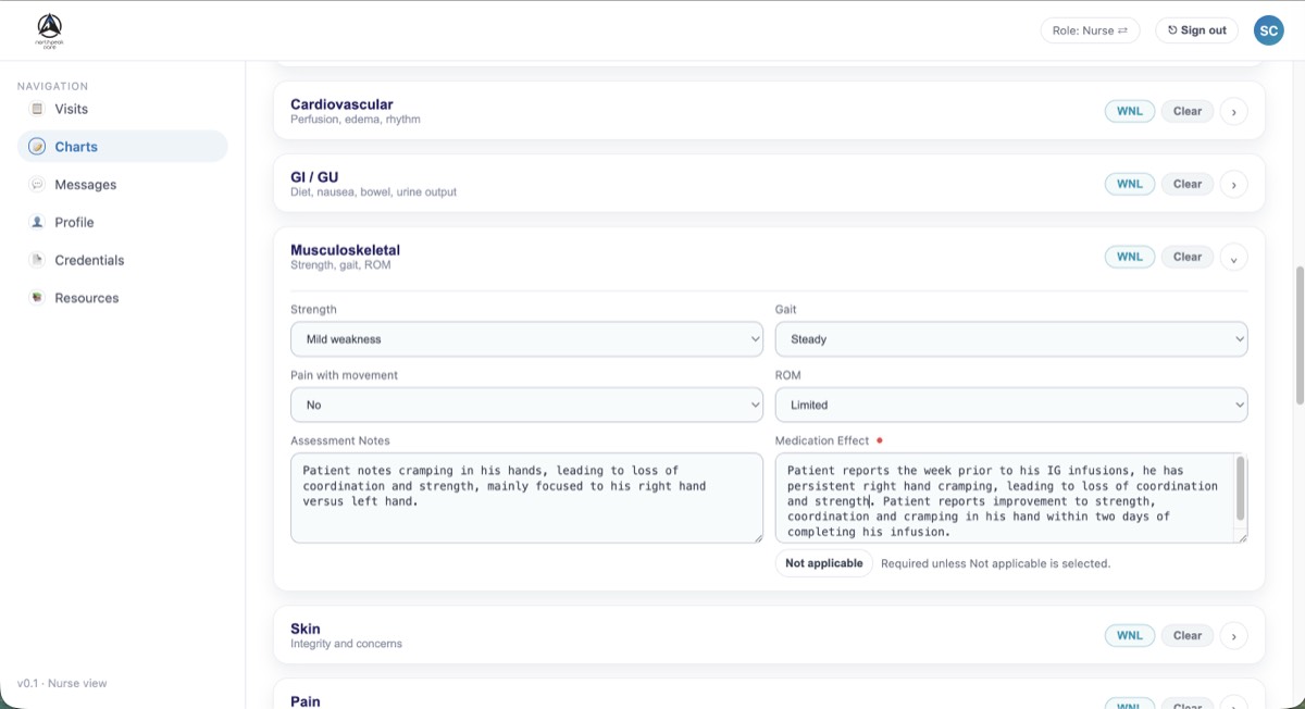 Assessment and scheduling interface