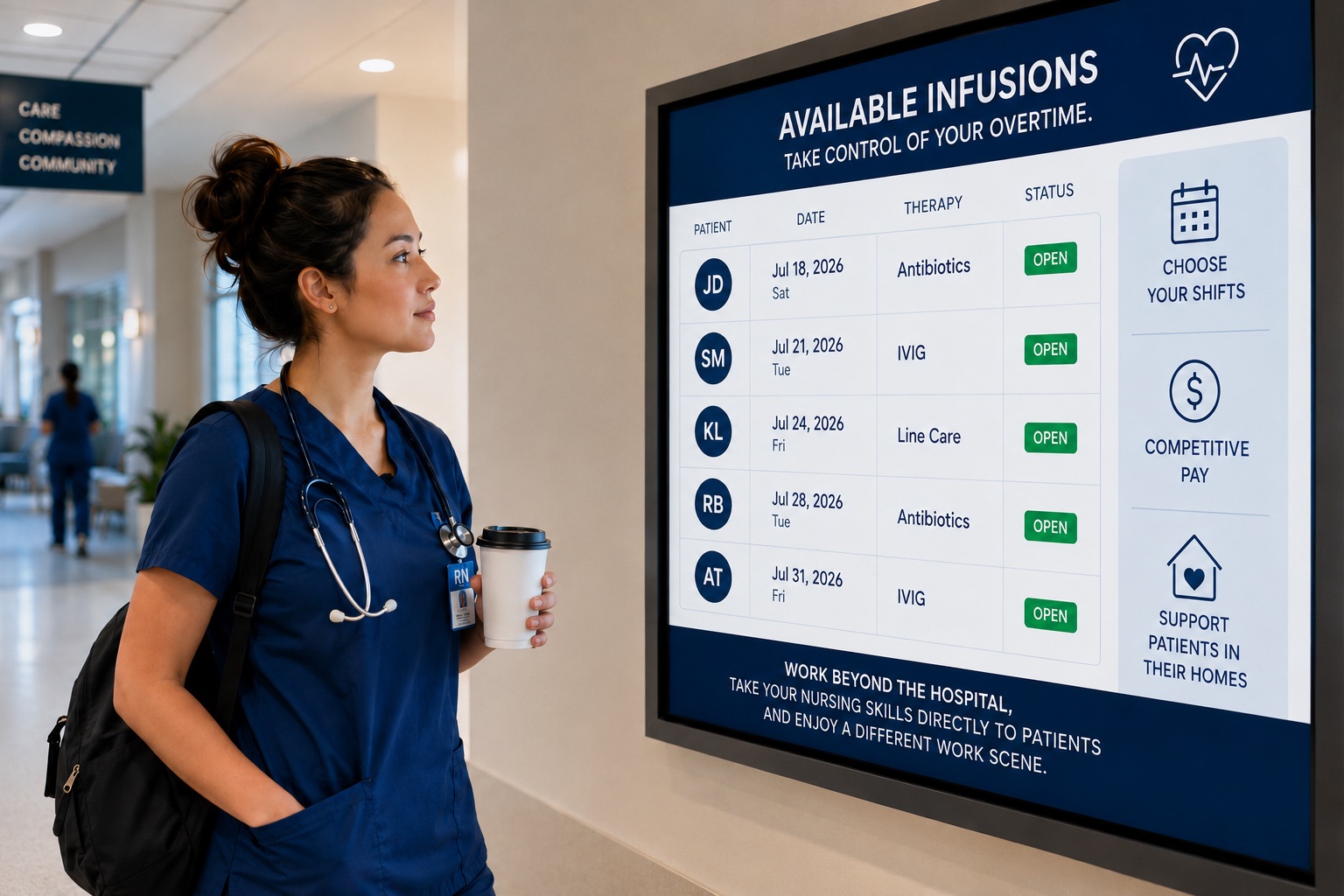 Infusion nurse ready to pick up visits with North Peak Care
